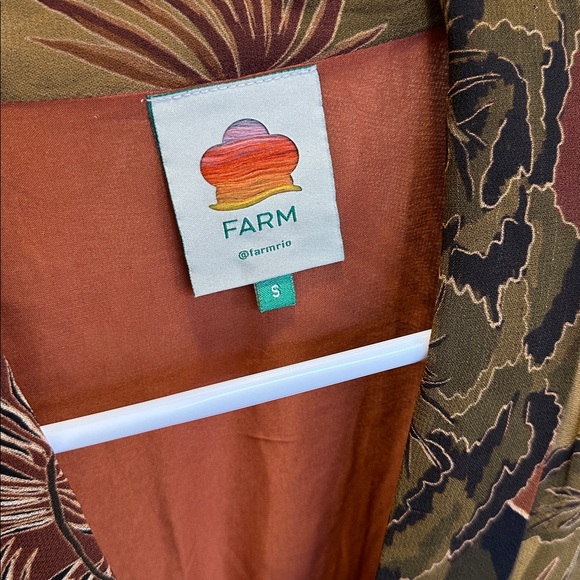 Farm Rio Tropical Print Maxi Dress in Brown & Olive - Picture 2 of 4